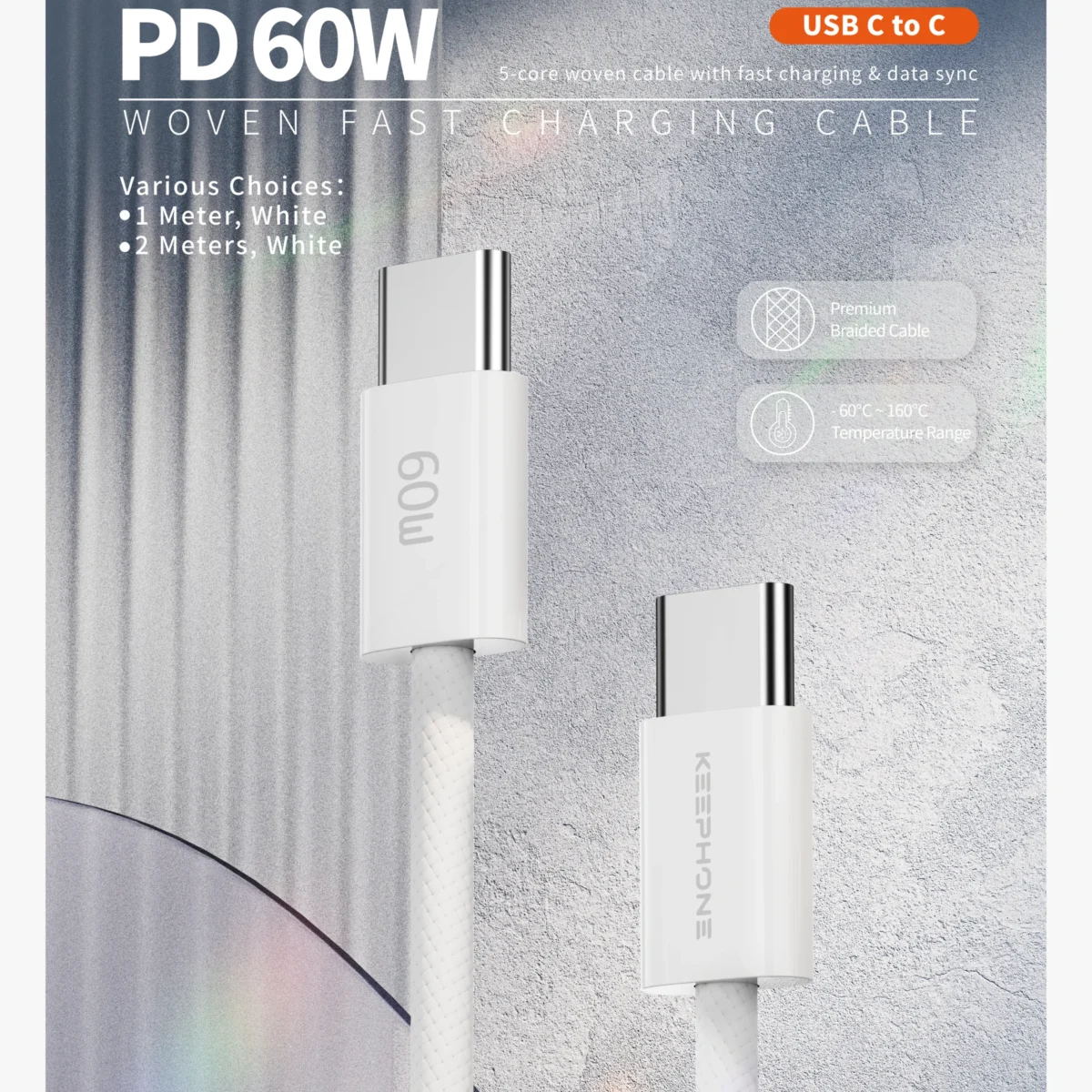 Cable de Carga y Sincronización de Grado Militar Para iPhone Tipo-C De Un Metro - Image 2