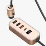 Cargador Para Carro Largo Multi Puerto Carga Rápida 107W - Oro Rosa - Image 8