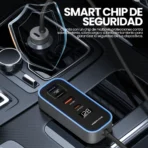 Cargador Para Carro Largo Multi Puerto Carga Rápida 107W - Oro Rosa - Image 5