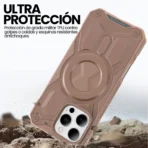 Estuche resistencia militar AntiGolpes Monarch Para Iphone 16 Pro - Marrón - Image 3