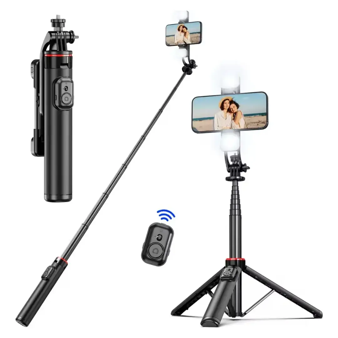 31 Tripode Selfie Stick Con 2 Luces 131cm Para Celular - Image 1