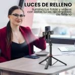 Tripode Selfie Stick Con 2 Luces 131cm Para Celular - Image 2