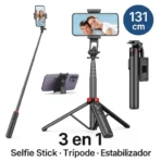 Tripode 131cm Selfie Stick Celular Bluetooth Color Negro