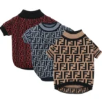 COMBO de 3 Piezas de camisa para mascota Ropa para perro Fendi - (rojo, gris, marron) XL - Image 3