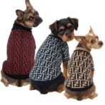 COMBO de 3 Piezas de camisa para mascota Ropa para perro Fendi - (rojo, gris, marron) XL