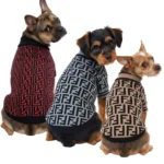 COMBO de 3 Piezas de camisa para mascota Ropa para perro Fendi - (rojo, gris, marron) XL