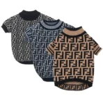 COMBO de 3 Piezas de camisa para mascota Ropa para perro Fendi - (gris - blanco - Marron) XL - Image 3