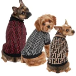 COMBO de 3 Piezas de camisa para mascota Ropa para perro Fendi - (rojo - blanco - Marron) M
