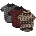 COMBO de 3 Piezas de camisa para mascota Ropa para perro Fendi - (rojo - blanco - Marron) M - Image 3