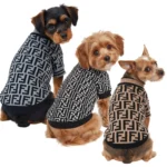 COMBO de 3 Piezas de camisa para mascota Ropa para perro Fendi - (gris - blanco - Marron) M