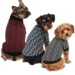COMBO de 3 Piezas de camisa para mascota Ropa para perro Fendi - (rojo - gris - blanco) XL