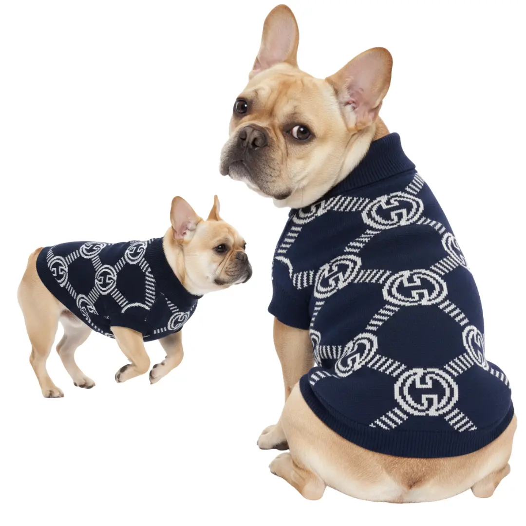 8 Ropa para mascota camisa para perro GUCCI - AZUL XXL - Image 1