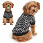 Ropa para mascota camisa para perro Fendi - BLANCA Y NEGRA L