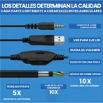 Diademas Gamer Rgb Alambricas - Blancos - Image 6