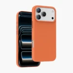 Estuche Antigolpes Tipo cuero Peekaboo 17 Pro Max - NARANJA